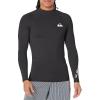 Quiksilver Men’s All Time Long Sleeve UPF 50 Rashguard(Black Left Chest)