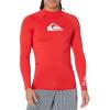Quiksilver Men’s All Time Long Sleeve UPF 50 Rashguard(Quik Red)