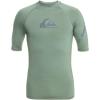 Quiksilver Mens All Time Short Sleeve Rashguard UPF 50 Sun Protection Surf Shirt(Green)