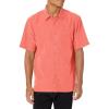 Quiksilver Men’s Centinela 4 Button Up Comfort Fit Pocket Shirt(Peached Pink Centinella 233)