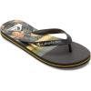 Quiksilver Men’s Molokai Flip Flop Athletic Sandal(Black Yellow Green)