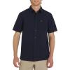Quiksilver Men’s Regular Fit Premium Cotton Short Sleeve Button Down Seersucker Shirt(Eclipse)