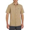 Quiksilver Men’s Regular Fit Premium Cotton Short Sleeve Button Down Seersucker Shirt(Vinatge Khaki)