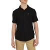 Quiksilver Men’s Regular Fit Premium Cotton Short Sleeve Button Up Waffle Woven Shirt(Black)