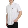 Quiksilver Men’s Regular Fit Premium Cotton Short Sleeve Button Up Waffle Woven Shirt(Burnt)