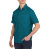 Quiksilver Men’s Regular Fit Premium Cotton Short Sleeve Button Up Waffle Woven Shirt(Ink Blue)