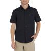 Quiksilver Men’s Regular Fit Premium Cotton Woven Short Sleeve Button Up Casual Shirt(Eclipse)