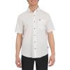 Quiksilver Men’s Regular Fit Premium Cotton Woven Short Sleeve Button Up Casual Shirt(Off-white)