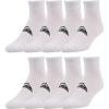 Quiksilver Mens Socks 8 Pairs Ankle Socks for Men Premium Athletic Shoe Size 8-12(White.)