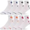 Quiksilver Mens Socks 8 Pairs Ankle Socks for Men Premium Athletic Shoe Size 8-12(White/Red wht/Blue wht/Blk wht/Orange)
