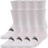 Quiksilver Mens Socks 8 Pairs Crew Socks for Men Premium Athletic Shoe Size 8-12(White.)