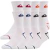 Quiksilver Mens Socks 8 Pairs Crew Socks for Men Premium Athletic Shoe Size 8-12(White/Red wht/Blue wht/Blk wht/Orange)
