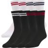 Quiksilver Mens Socks 8 Pairs Crew Socks for Men Premium Athletic Shoe Size 8-12(Wht/Red wht/Blue blk/Red blk/Wht)