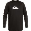 Quiksilver Men’s Solid Streak Long Sleeve UPF 50 Rashguard(Black)