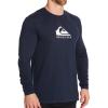 Quiksilver Men’s Solid Streak Long Sleeve UPF 50 Rashguard(Navy Blazer)