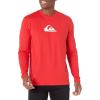 Quiksilver Men’s Solid Streak Long Sleeve UPF 50 Rashguard(Quik Red)