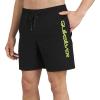Quiksilver Men’s Swimwear Regular Fit Stretchable Comfort Liner Swim Trunks (S-XXL)(Solid Design – Black)