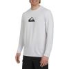 Quiksilver Men’s Swimwear Regular Fit UPF 50 Long Sleeve Sun Tee Rash Guard Shirt (S-XXL)(White)
