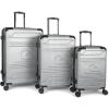 Quiksilver Rincon Suitcases Hardside Luggage with Spinner Wheels, Large 3-Piece Set (20/26/30) (Black)(Metallic Silver)