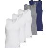 imageQuiksilver Undershirt Tank Tops for Men  5 Pack Lightweight Ribbed TanktopsWhite grey blue