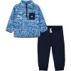 Quiksilver boys 2pc Winter Fleece Half Zip Fleece Pant Set(Navy Blazer)