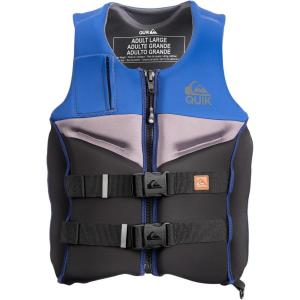 QUIKSILVER Men’s Life Vest, USCG and Transport Canada Approved Type III PFD, Evoprene Personal Flotation Device Level 70 Buoyancy Aid for Boating Kayaking Rafting Surfing(Large)