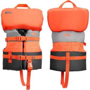 QUIKSILVER USCG Approved Life Jacket for Youth/Kids/Infant, Lightweight EPE Foam Type III PFD with Quick-Release Buckles, for Pool, Lake, Kayaking, Boating, Swimming(Orange)