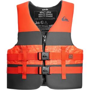 QUIKSILVER USCG Approved Men’s Life Jacket Type III PFD, Lightweight Life Vest with EPE Foam,Quick-Release Buckles and Drain Holes, for Fishing, Boating & Kayaking Watersports(Orange)