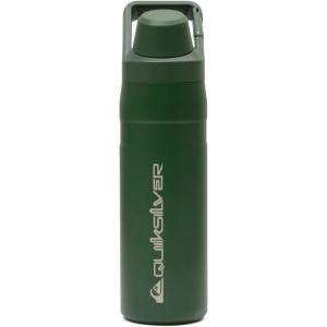 Quiksilver 24oz Stainless Steel Water Bottle, Wide Mouth Insulated Tumbler with Carabiner Hook, 18/8 Steel, 24hr Cold, BPA Free Reusable Bottle for Men, Women (Elmwood, 24oz)(Green)