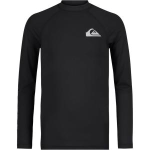 Quiksilver Boys All Time Long Sleeve Boy Rashguard Surf Shirt(Black Day)