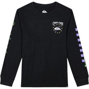 Quiksilver Boys Long Sleeve Logo Graphic T-Shirt(Black Cosmic)