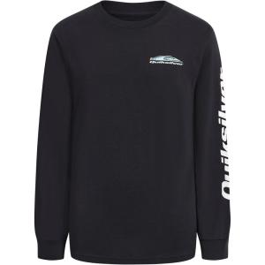 Quiksilver Boys Long Sleeve Logo Graphic T-Shirt(Black Omni Wave)