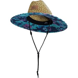 Quiksilver Boys Pierside Print Straw Sun Hat(Navy Rorschach)