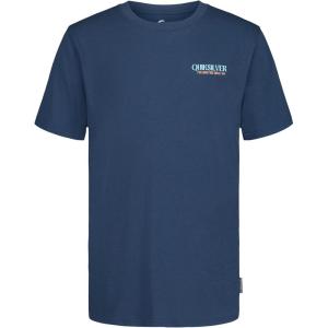 Quiksilver Boys Short Sleeve Logo Graphic T-Shirt, Soft & Comfortable, Regular Fit(Denim Flow)