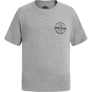 Quiksilver Boys Short Sleeve Logo Graphic T-Shirt, Soft & Comfortable, Regular Fit(Grey Locked Up)