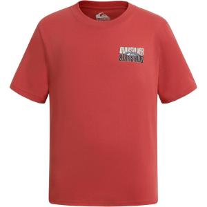 Quiksilver Boys Short Sleeve Logo Graphic T-Shirt, Soft & Comfortable, Regular Fit(Mineral Red Way)