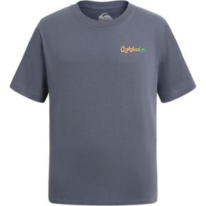 Quiksilver Boys Short Sleeve Logo Graphic T-Shirt, Soft & Comfortable, Regular Fit(Stormy Seas Glare)