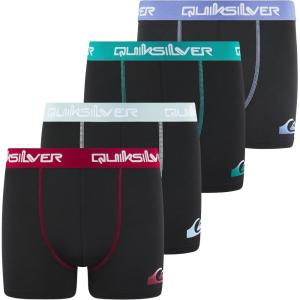 Quiksilver Boys Underwear 4 Pack Boxer Briefs for Boys 6-18 Durable Stretch Breathable Moisture Wicking(Black)