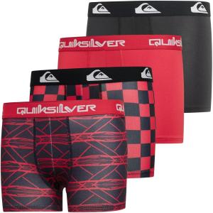 Quiksilver Boys Underwear 4 Pack Boxer Briefs for Boys 6-18 Durable Stretch Breathable Moisture Wicking(Checkered  Red  Black  Red/Black)