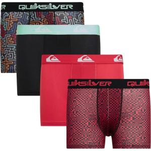 Quiksilver Boys Underwear 4 Pack Boxer Briefs for Boys 6-18 Durable Stretch Breathable Moisture Wicking(Multi  Red  Grey  Asst)