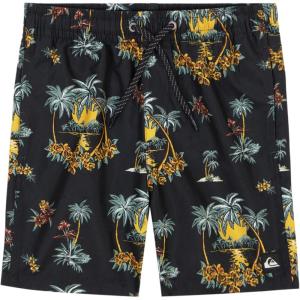 Quiksilver Boys Volley Swim Trunks with UPF 50+ Sun Protection, Quick Dry Bathing Suit Shorts(Black Scenic)