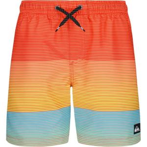 Quiksilver Boys Volley Swim Trunks with UPF 50+ Sun Protection, Quick Dry Bathing Suit Shorts(Fiery Coral)