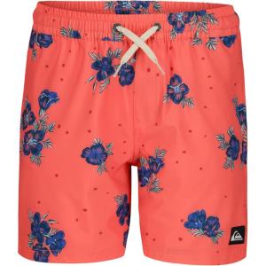 Quiksilver Boys Volley Swim Trunks with UPF 50+ Sun Protection, Quick Dry Bathing Suit Shorts(Surfsilk Coral)