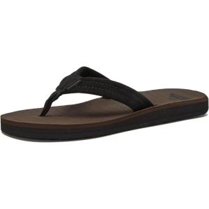 Quiksilver Carver Suede Flip Flops for Men, Arch Support Athletic Mens Sandals, Size 6 to 16 Thong Mens Slides(Brown 1)