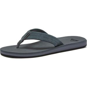 Quiksilver Carver Suede Flip Flops for Men, Arch Support Athletic Mens Sandals, Size 6 to 16 Thong Mens Slides(Grey/Grey/Black)