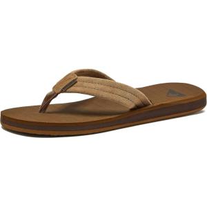 Quiksilver Carver Suede Flip Flops for Men, Arch Support Athletic Mens Sandals, Size 6 to 16 Thong Mens Slides(Tan/Solid)