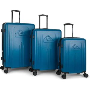 Quiksilver Chimaca Suitcases Hardside Luggage with Spinner Wheels, Large 3-Piece Set (20/26/30) (Black)(Mosaic Blue)