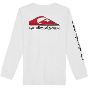 Quiksilver Little Boys Crew Neck Long Sleeve Graphic T-Shirt, White, 5