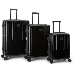 Quiksilver Malibu Suitcases PC Hardside Expandable Luggage with Spinner Wheels, Large 3-Piece Set (20/26/30) (Parchment)(Black)