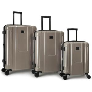 Quiksilver Malibu Suitcases PC Hardside Expandable Luggage with Spinner Wheels, Large 3-Piece Set (20/26/30) (Parchment)(Parchment)